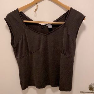 Chocolate brown Ann Taylor, cap sleeve shirt